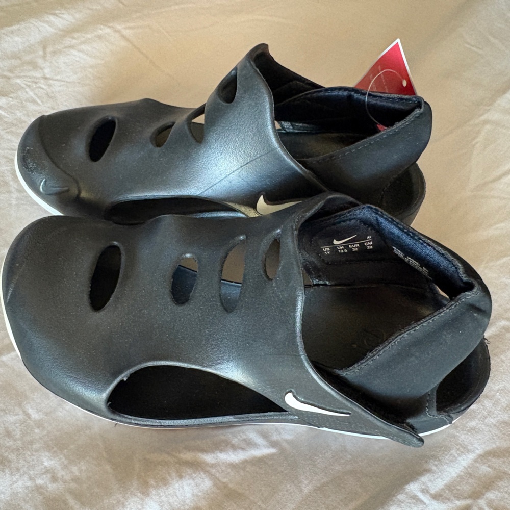 Nike Black Cut-Out Slip-On Sandals
